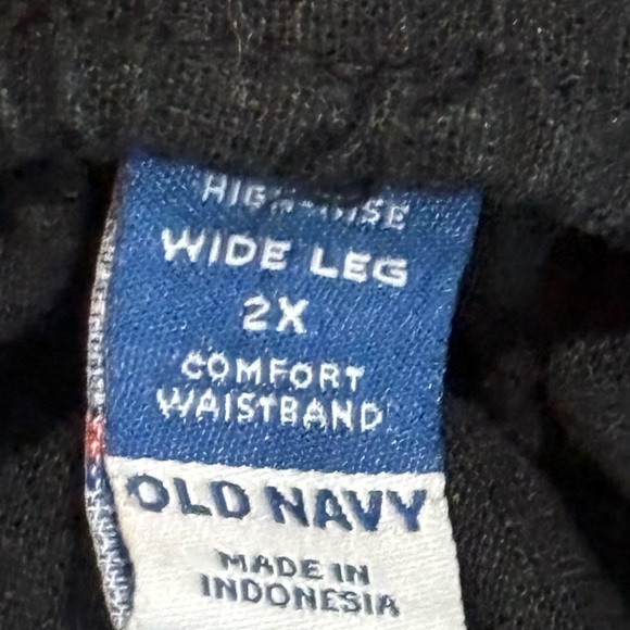 Old Navy Plus Size Linen And Rayon High Waisted Wide Leg Black Pants 2X - Picture 4 of 5